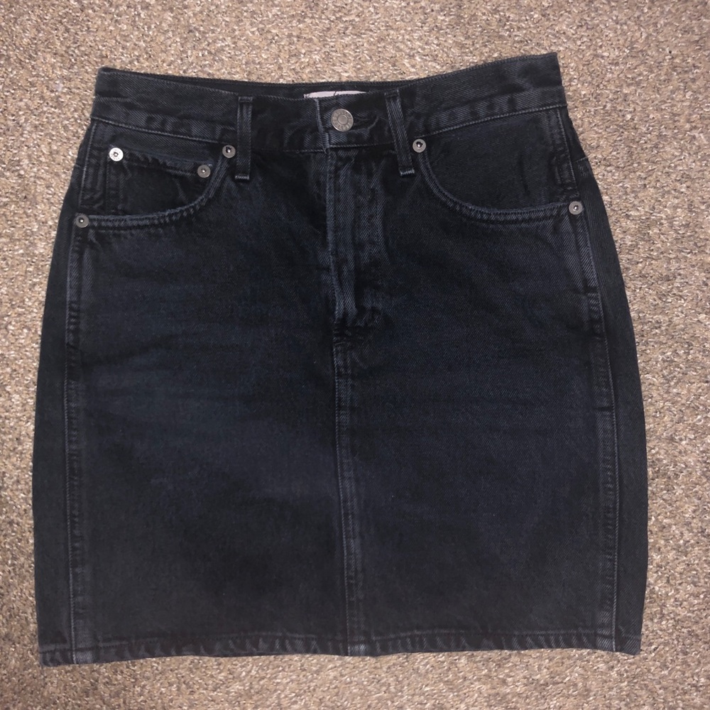 A Gold E Hi Rise Black Denim Skirt size 24
